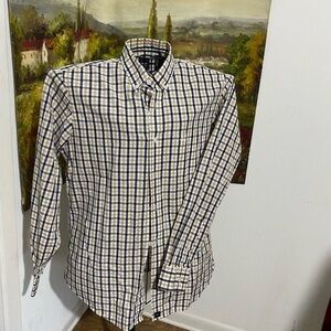 1Dockers size medium blue and tan long sleeve button down business casual